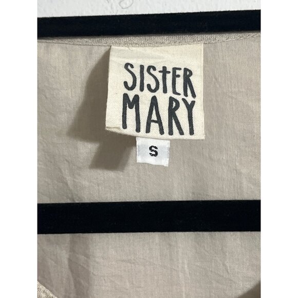Sister Mary Ivy Jane Marta Tunic Dress Beige Black Linen Size Small - Picture 6 of 13